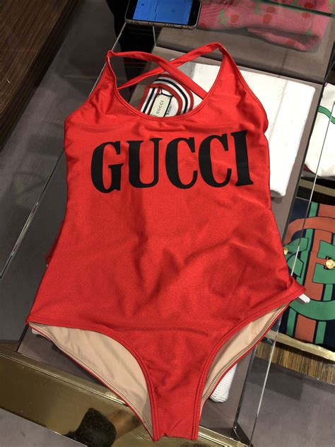 red gucci bathing suit|Gucci bathing suits women.